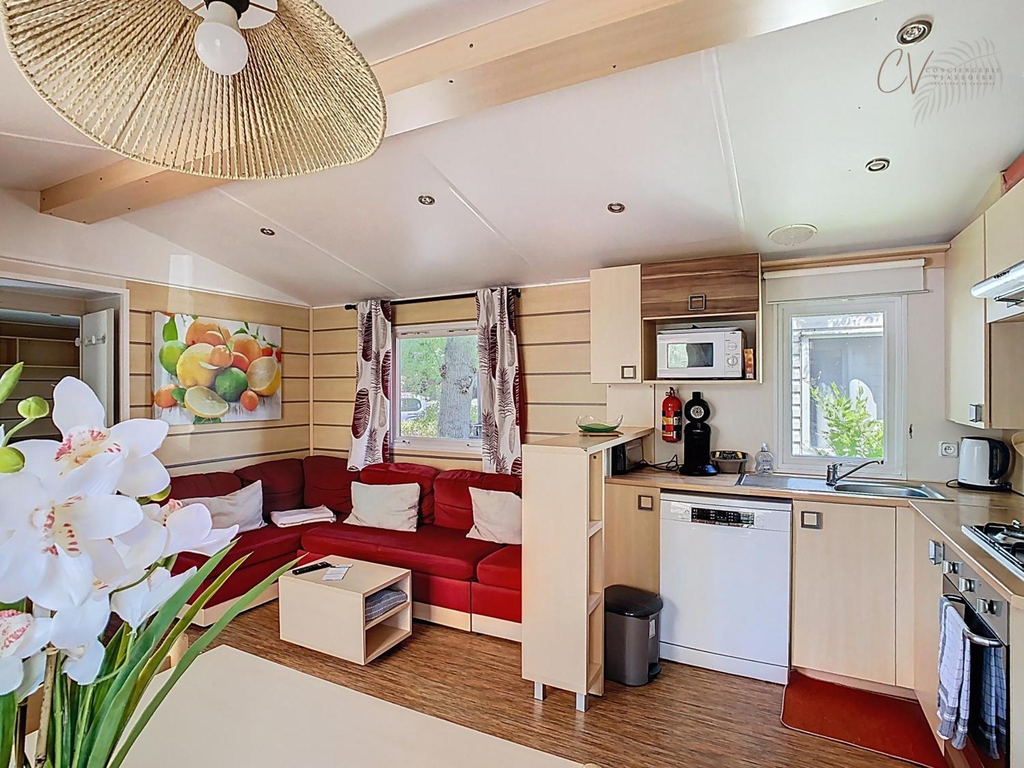 Grand Mobil Home 3Chbr 2Sdb Camping La Carabasse Vias Eksteriør bilde